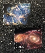 2026USA $11,95 33,25 coppia nebulosa granchio e galassia - set di 2 Priority Express come nuovi