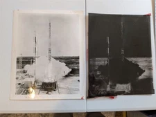 1957-1959 Launch Vanguard Rocket 8x10 Original Photo With Negative