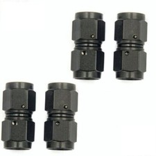 4Pcs Straight Female Swivel Coupler 6AN to 6AN Fitting Black