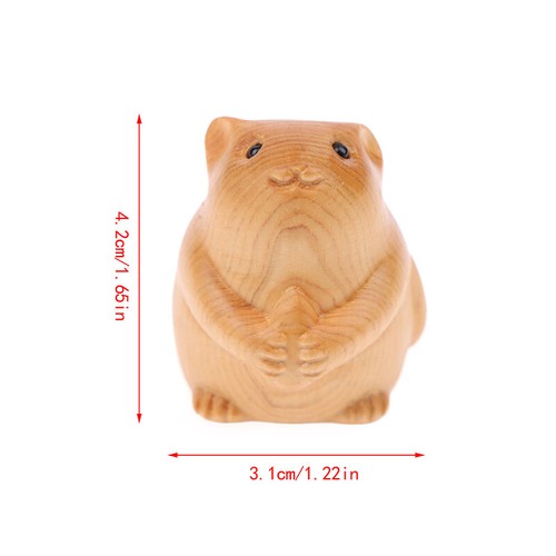 Cute Wooden Small Mouse Ornament Home Decor Wooden Sculptures Carving Ornament - Picture 3 of 11