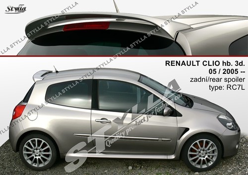 SPOILER REAR ROOF TAILGATE FOR RENAULT CLIO hatchback MK3 MKIII WING ACCESSORIES - Picture 1 of 4