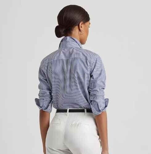 Camicia blusa donna Ralph Lauren non ferro nuova con etichetta - petite small / PS - blu - Foto 3 di 7