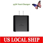 Black Fast Wall Charger 45W Type C Adapter USB-C Wall Charger For Samsung S22 23