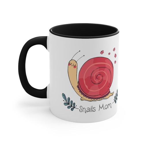 "Taza de café de acento ""Snails Mom"", 11 oz | Idea de regalo para amantes de los caracoles mascotas, linda taza de caracoles" - Imagen 8 de 21