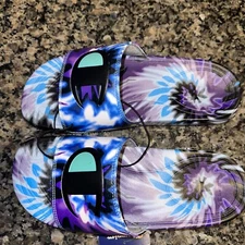 Champion Mage Slide Tie Dye Color Teal Black Ca100544w Women Size 9