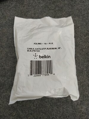 Neu Original Belkin CAT6 RJ-45 Kabel - A3L980-10-BLK - schwarz