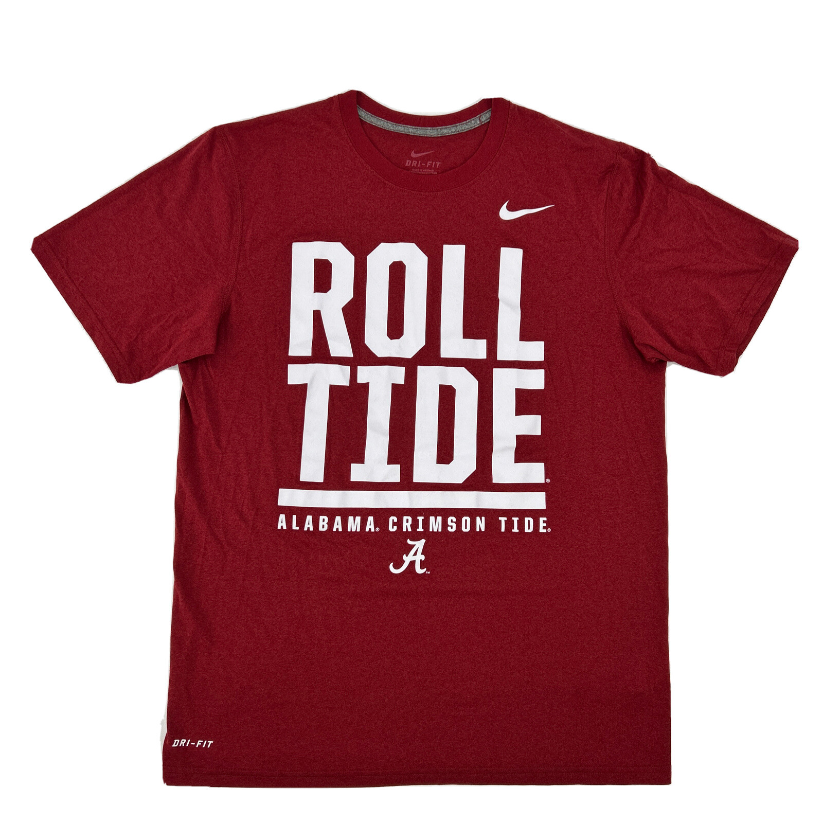 Alabama Crimson Tide Nike Shirt Men's M Red Short Sleeve Crew Neck Dri