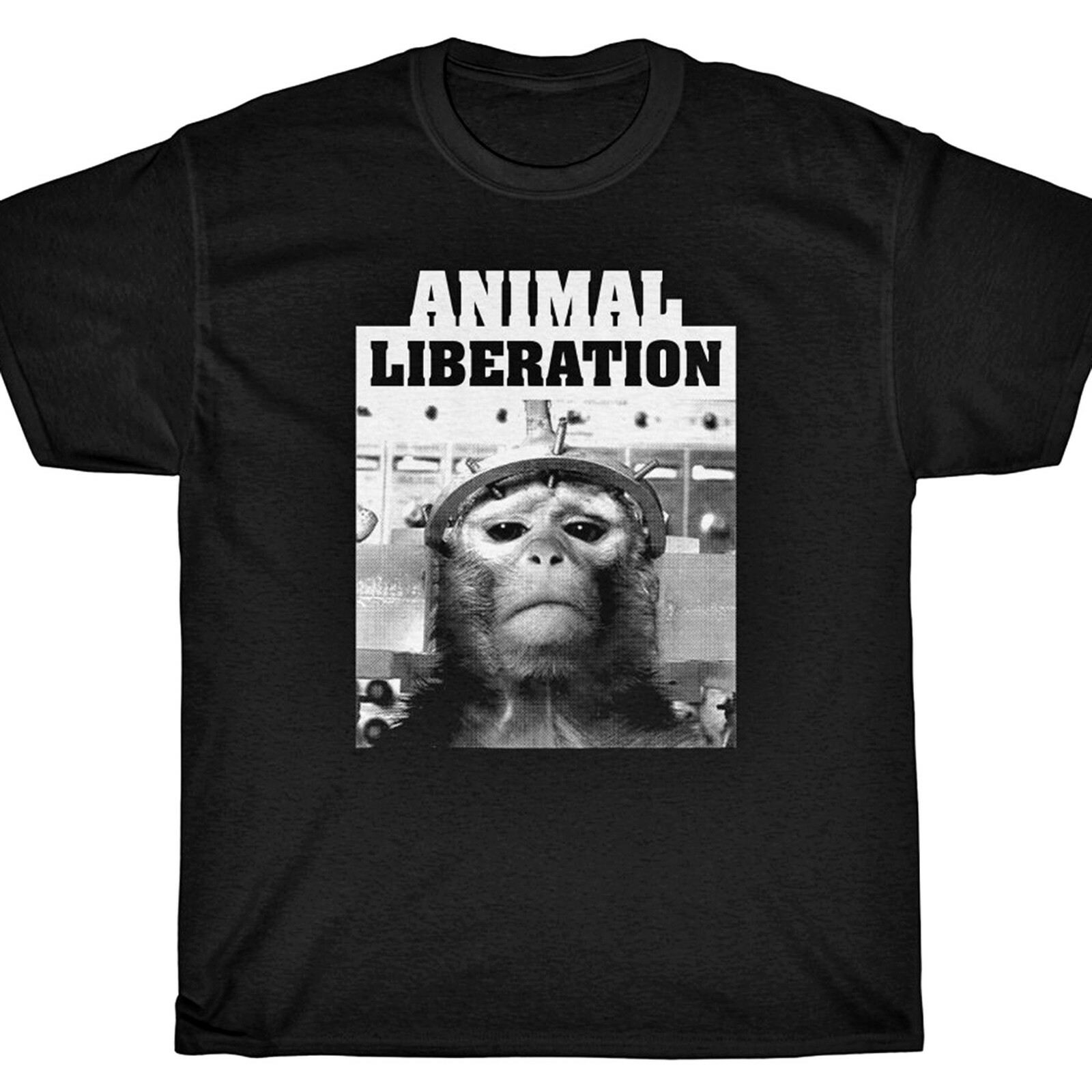 ANIMAL LIBERATION CHIMP T-Shirt - Vegetarian VEGAN Animal Rights image 2