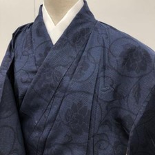 JAPANESE KIMONO TSUMUGI 153 cm 5' 0" PURE SILK VINTAGE Z7848