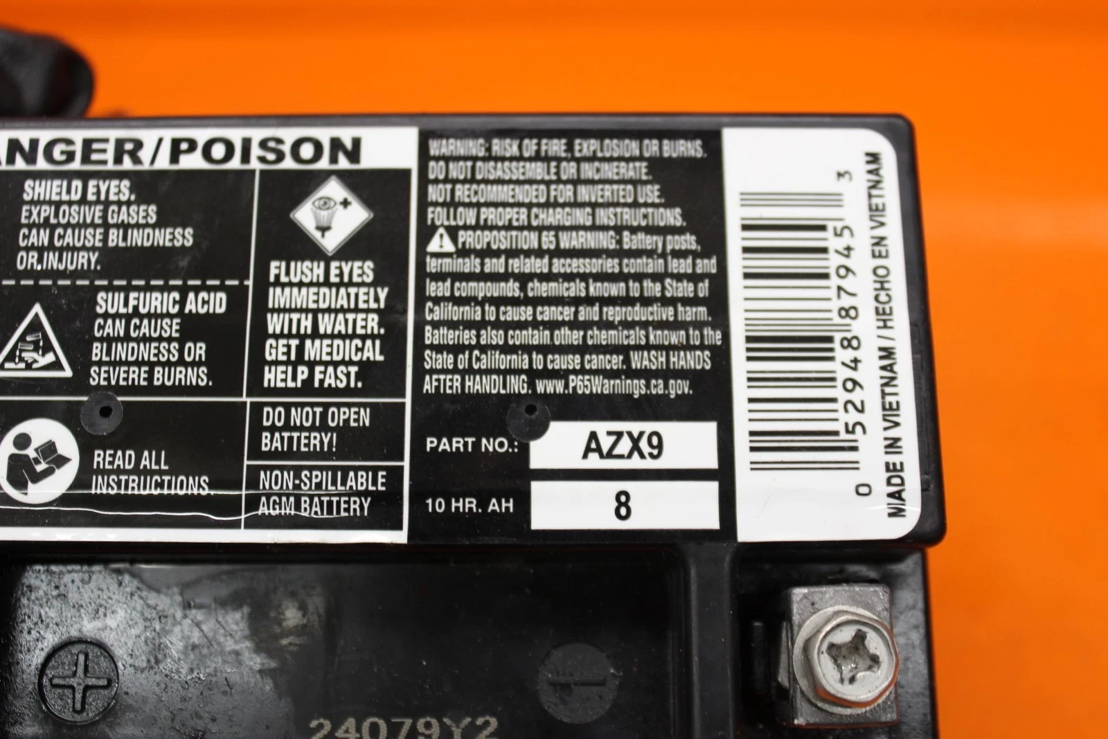 Acuuページです 2007-2008 KAWASAKI NINJA ZX6R AGM DURALAST BATTERY AZX9