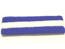 Blue White Stripe Sweatband Headband - head sweat - Free Shipping USA