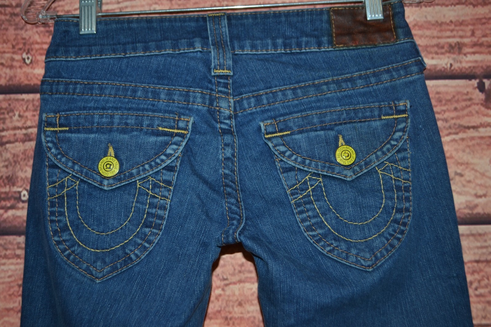 True Religion Women's Joey Flap Pocket Blue Denim Jeans Sz 26x31 thumbnail 7