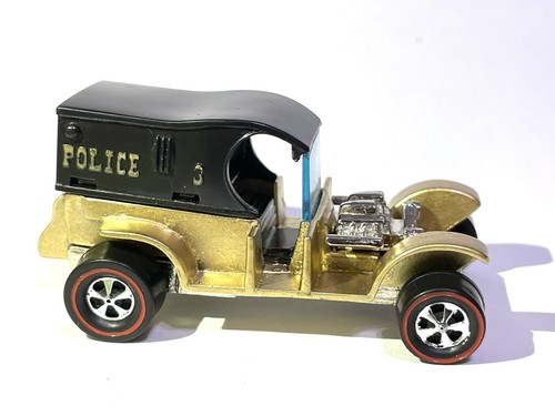 ⭐️1994 CUSTOM MADE GOLD PAINT Hot Wheels 1969 Police 3 Paddy Wagon REDLINE