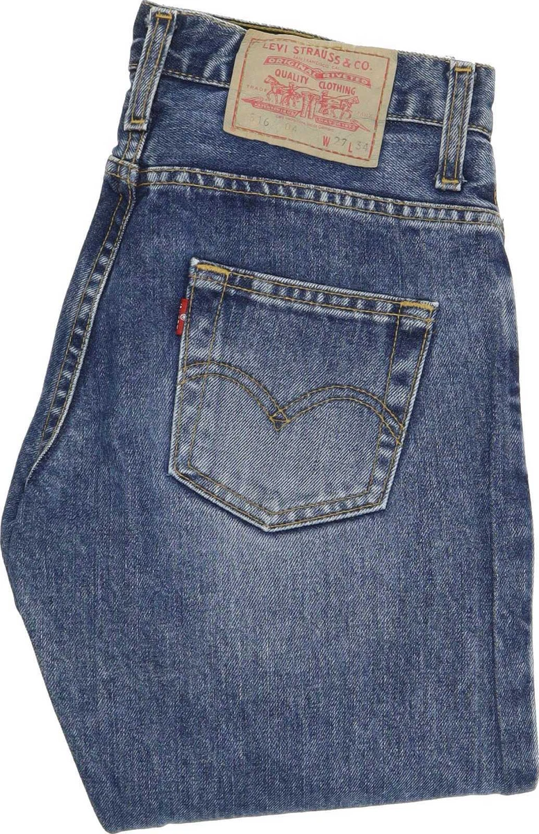 Levi s 516 Discontinued Men Blue Flared Regular Jeans W27 L34