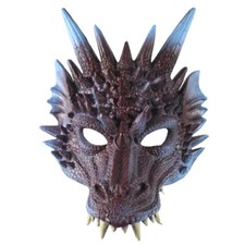 Adult Unisex 3-D Dragon Mask Foam Rubber Cosplay Costume Accessory PURPLE BLUE