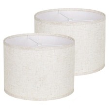 Lampshades Set of 2, Drum Lampshades 13.4" Top x 13.4" Bottom x 9.8" High,Med...