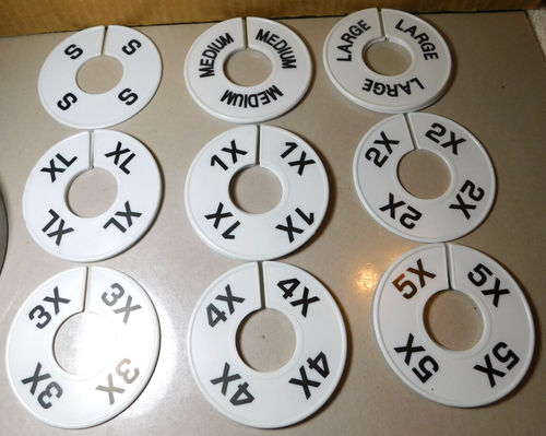 Unbranded~White Round Clothing Rack Size Dividers Plastic 16 Total Rings - Photo 4 sur 21
