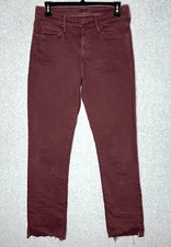 Mother Jeans The Rascal Ankle Fray Womens 28 Birds Of A Feather Stretch Denim