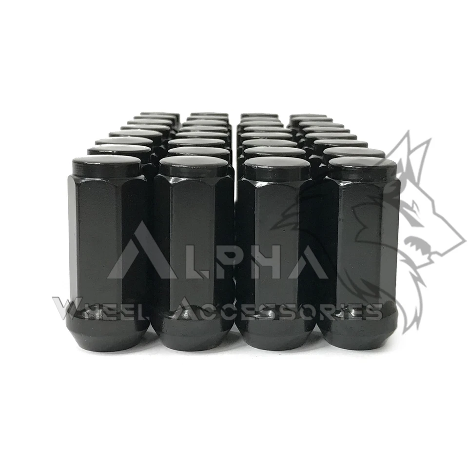 32 tuercas de bellota abultadas negras para Chevy GMC Silverado Sierra 2500 3500 HD 14x1,5 XL Foto 3 de 4