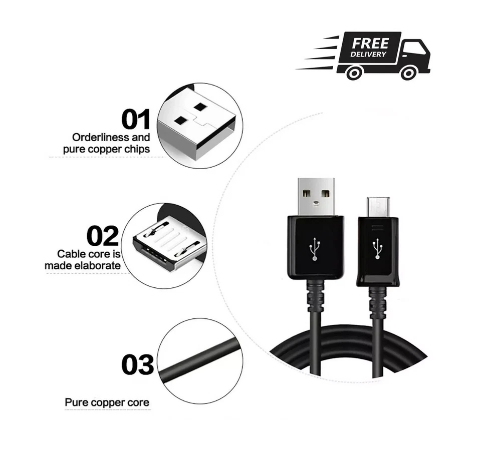 Micro-USB Data Sync Charger Cable Charging Lead For Kindle Fire HD Tablet - Image 4 of 4