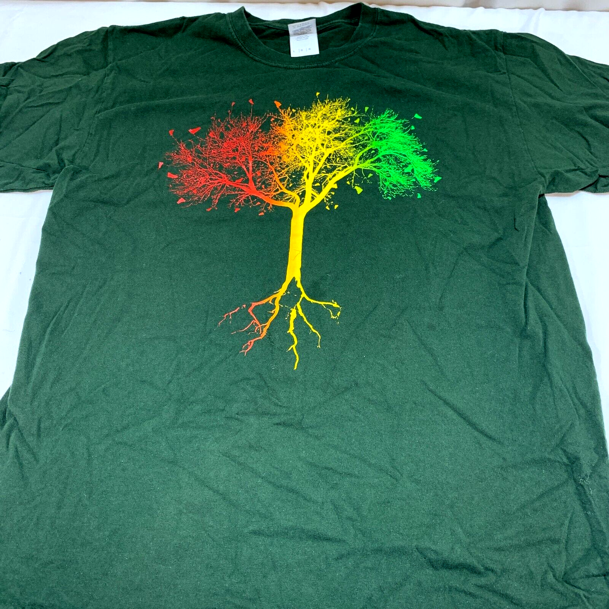 Vermont 802 Tree T-Shirt Rainbow Roots Size Large Unisex Purple 