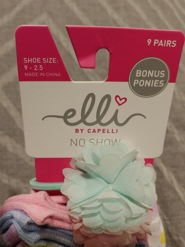 New Girls Elli No Show Socks 9 Pair Shoe size 9-2.5 & Hair Bands -2126 - Picture 2 of 8
