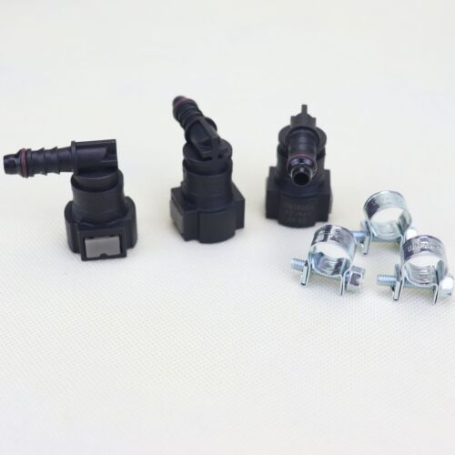 3PCS 90 Deg Elbow SAE 9.49 Fuel Line Quick Release Connector Nylon Hose ID 1/4" - Foto 3 di 6