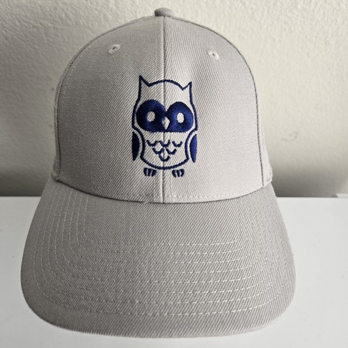 Crowns by Lids Men's Strapback Hat Gray Acrylic Wool Blend Embroidered Owl Logo