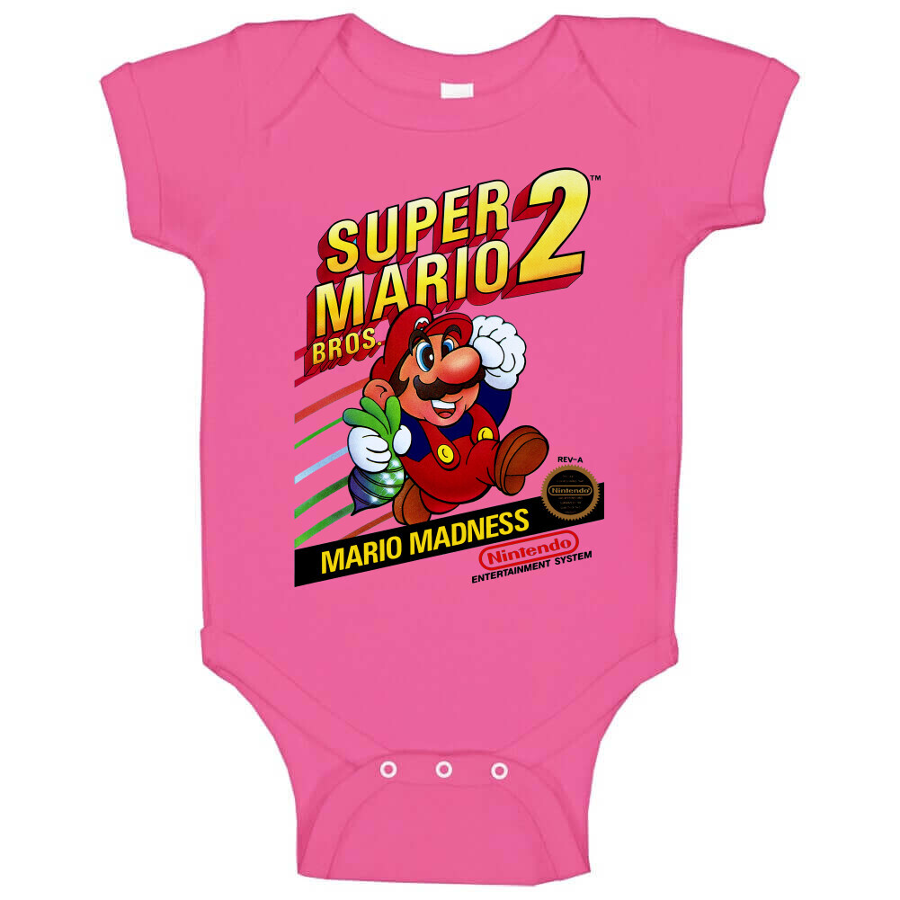 Super Mario Bros Retro Nes Box Art Baby One Piece