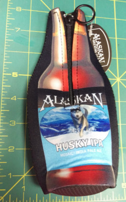 Alaska Husky IPa Bottle Coozie / Koozie with zipper - Bottle Cozie Husky IPA