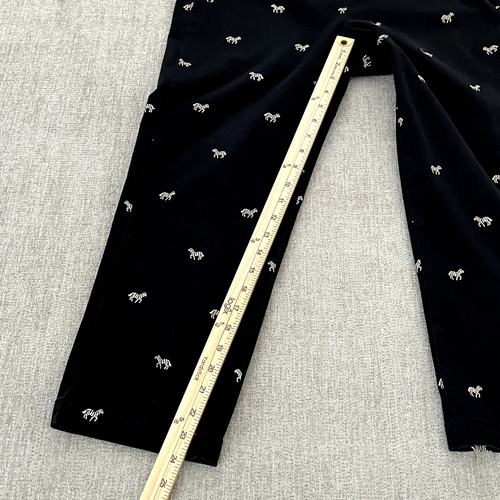 Coldwater Creek Womens Pants Size 8 Black Cropped Embroidered Zebras Casual Work - Picture 2 of 11