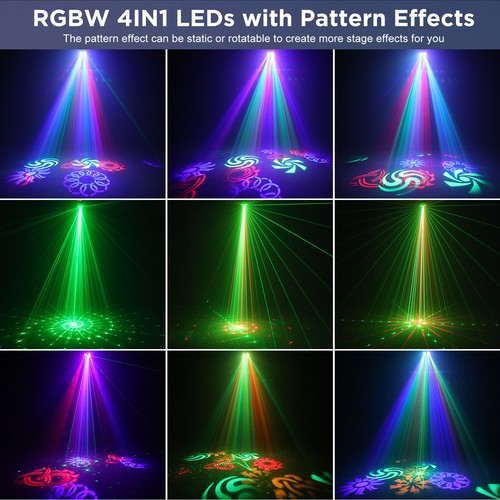 5in1 LED RGBW Pattern Wash Effect Light W/Laser Bar Lighting DMX DJ Disco Stage - Picture 2 of 10