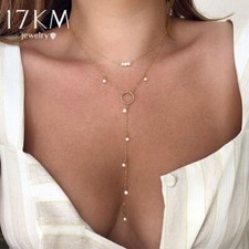 Long Pearl Necklaces - Boho Multilayered Pearl Pendant Necklace Trend Chokers