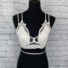 Francesca  s lace criss cross back bralette w/4 adjustable straps white sz Med
