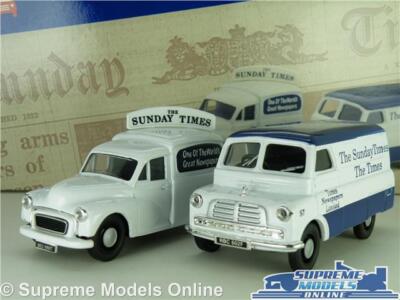 CORGI MORRIS MINOR & BEDFORD CA MODELL VAN GESCHENKSET THE TIMES ZEITUNG 1:43 977