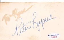 PETER LUPUS Signed 3X5 Index Card Actor/Mission Impossible ALA F10818