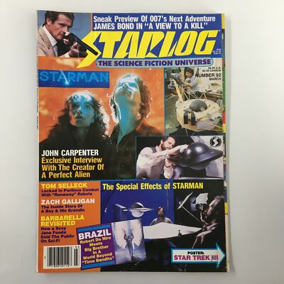 VTG Starlog Magazine March 1985 John Carpenter, Tom Selleck, James Bond No Label