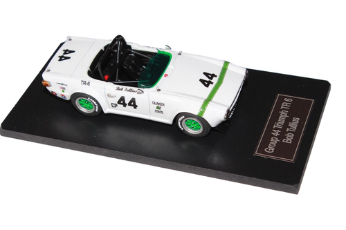 Triumph TR6 competition white from 1969 with number 44