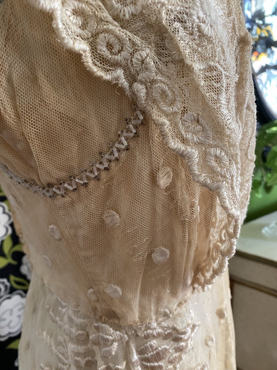knee length dresses for ladies 1920s Drop Waist Tambour Lace Dress – Love Lee Pop