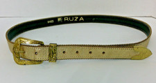 VINTAGE RUZA 9493 Cowgirl Western Dress Gold BELT WITH GOLD Buckle SEE PHOTOS