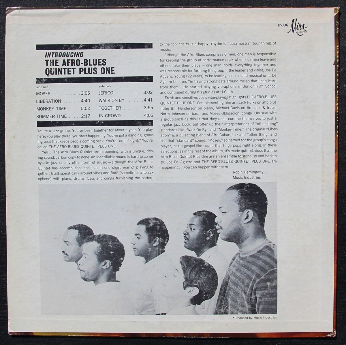 Afro Blues Quintet Plus One- 1st LP- Mira LPS-3002- Stereo- Orig 
