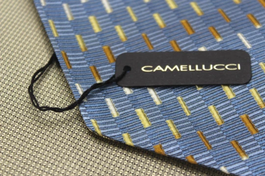 Para Hombres Corbata Ascot Polvoriento Azul Dorado Reversible 100% Seda Ascot A160 Regalo para él Foto 3 de 4