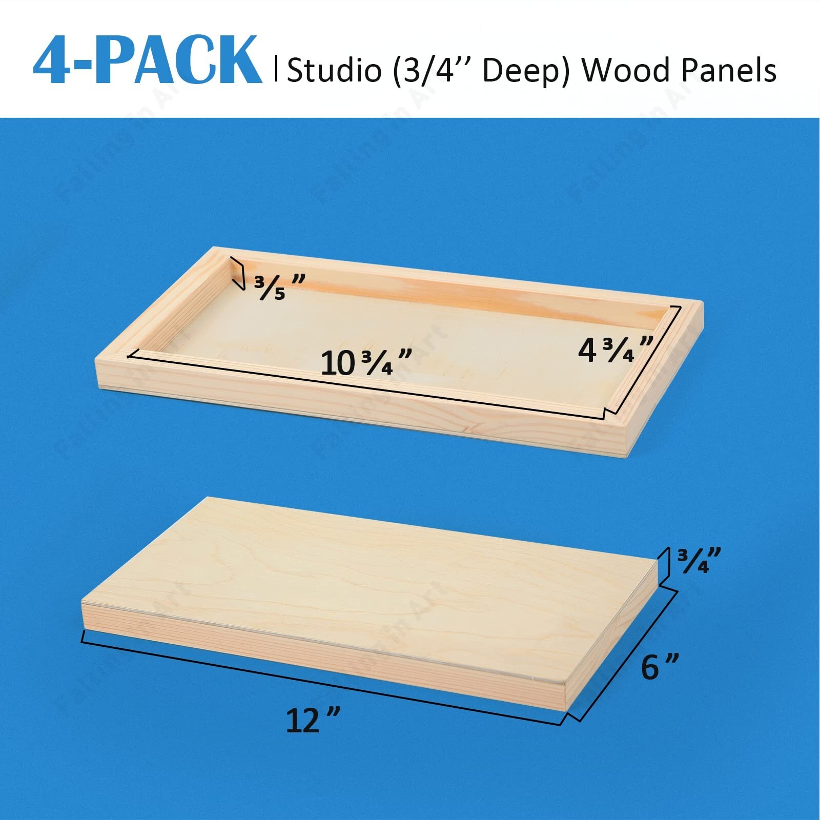 Falling in Art Unfinished Birch Wood Panels Kit for Painting, Wooden Canvas 4...