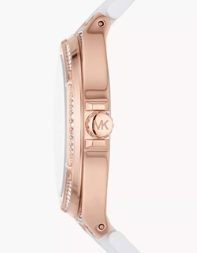 Michael Kors MK7248 Oversized Lennox Pavé Rose Gold-Tone and Silicone Watch - Picture 2 of 4