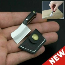 MINI Tiny Real Knife Miniature Kitchen Keychain Pocket Gift NOT A TOY w/ sheath