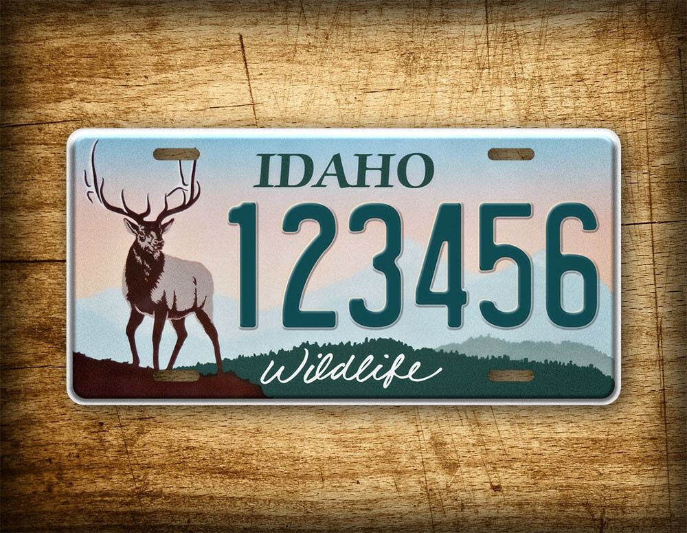 Personalized Idaho Elk Wildlife License Plate 6x12 Custom Auto Tag