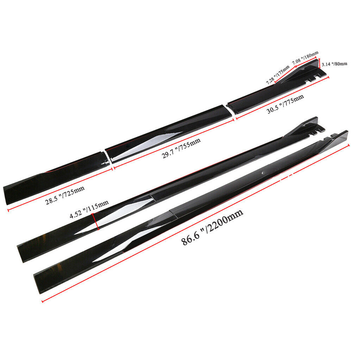 Glossy Front Lower Bumper Lip Splitter Spoiler +Side Skirt For Kia Optima 2010