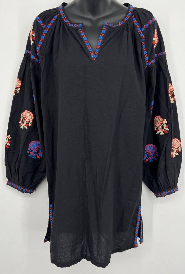 Velzera Womens Black Embroidered Floral Tunic Dress Medium NEW Long Sleeve | eBay Velzera Womens Black Embroidered Floral Tunic Dress Medium NEW Long Sleeve | eBay
