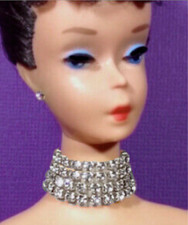 Dreamz QUAD SILVER RHINESTONE WRAP Necklace w/ EARRINGS Jewelry for 11.5" doll