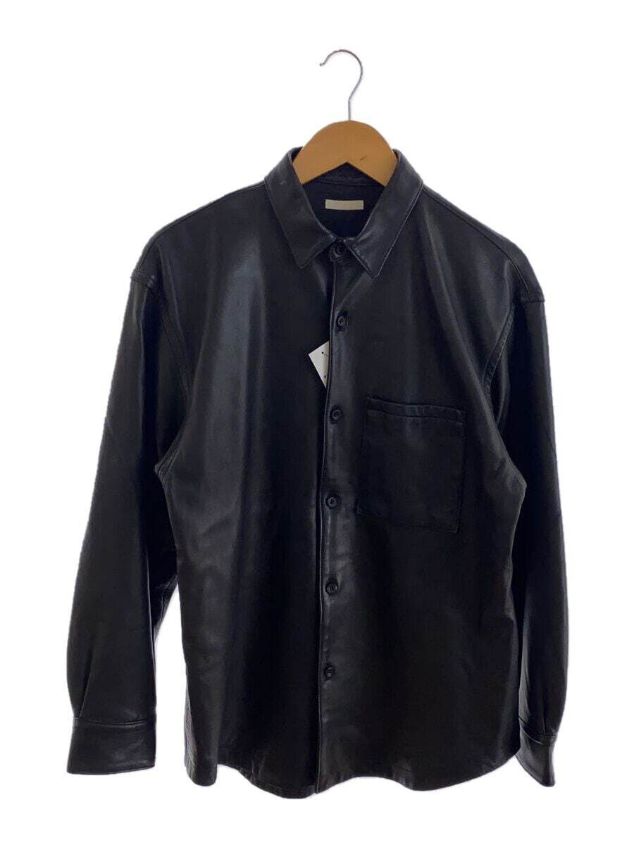 ULTERIOR Lamb Leather Overlaid Shirts Long Sleeve Shirt 4 Leather  